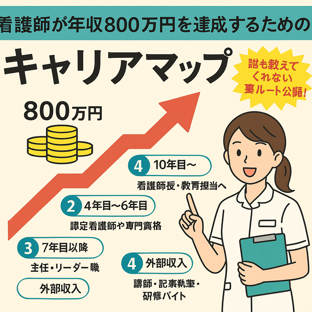 【保存版】看護師が年収800万円を達成するキャリアマップ｜誰も教えてくれない裏ルート公開！